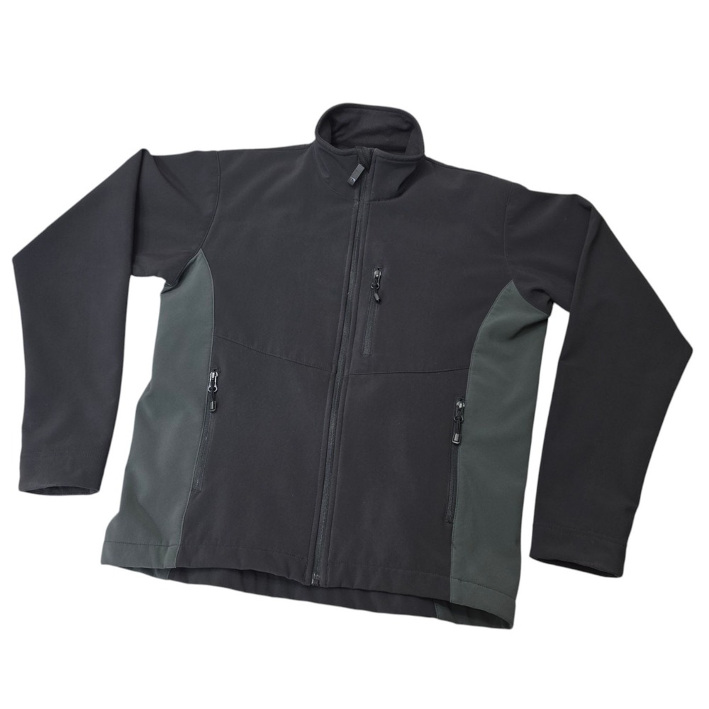 Storm Creek Winter Park Jacket Medium Black Gray‎ Softshell Zippered Pockets